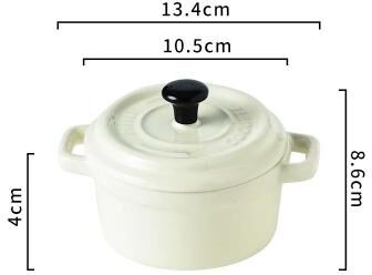 Uplifted Finds 200ML Mini Ceramic Casserole Dish Oven Safe Ramekin With Lid & Handles yellow