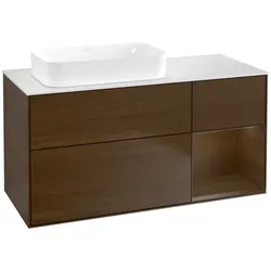 Villeroy und Boch Finion Waschtischunterschrank G691GNGN 120x60,3x50,1cm, Regal rechts Walnut veneer, Walnut veneer