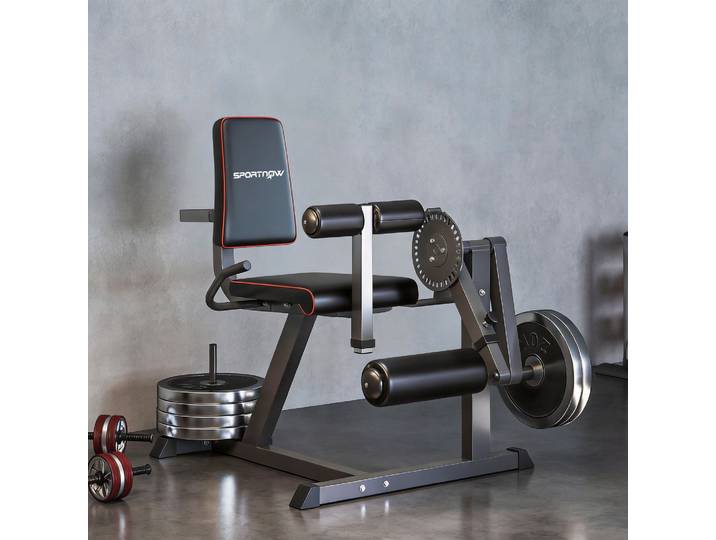 SPORTNOW Machine à Mollets Réglable Acier 100x90x105 cm Noir
