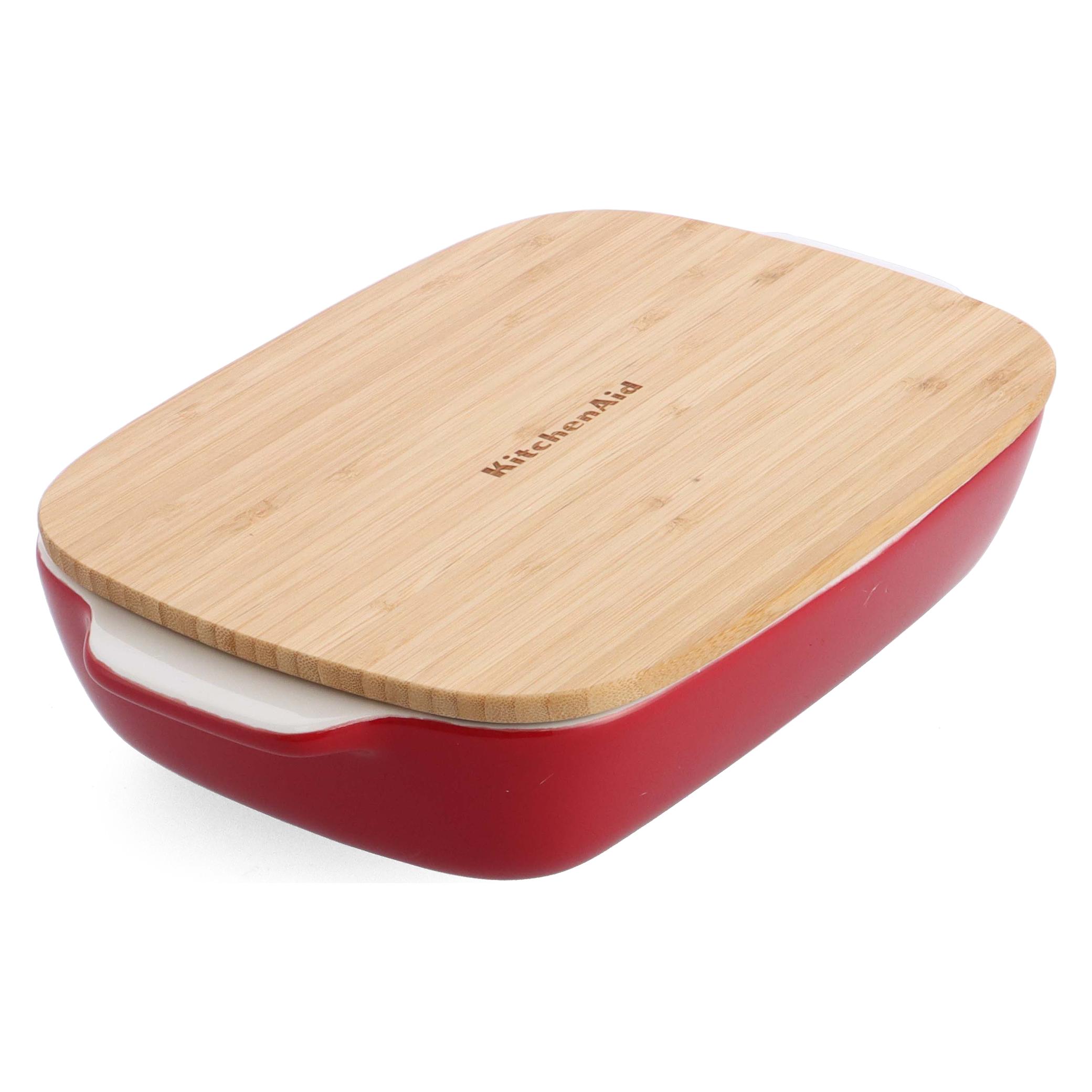 KitchenAid overschaal met bamboe deksel - medium - keizer rood (CC006106-001)