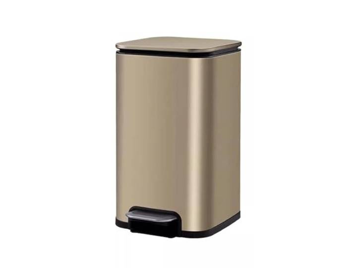 YUHANXINHESHE Mülleimer aus Edelstahl for Wohnzimmer, Küche, Haushalt, Toilette, Badezimmer, Büro, Pedaltyp mit Deckel, groß, großes Fassungsvermögen(Gold,13L)