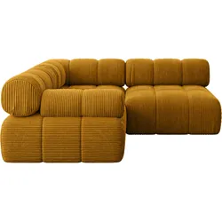 ECKSOFA modulares Sofa Mende-L1 - 190x190x70 cm Senfgelb Cord