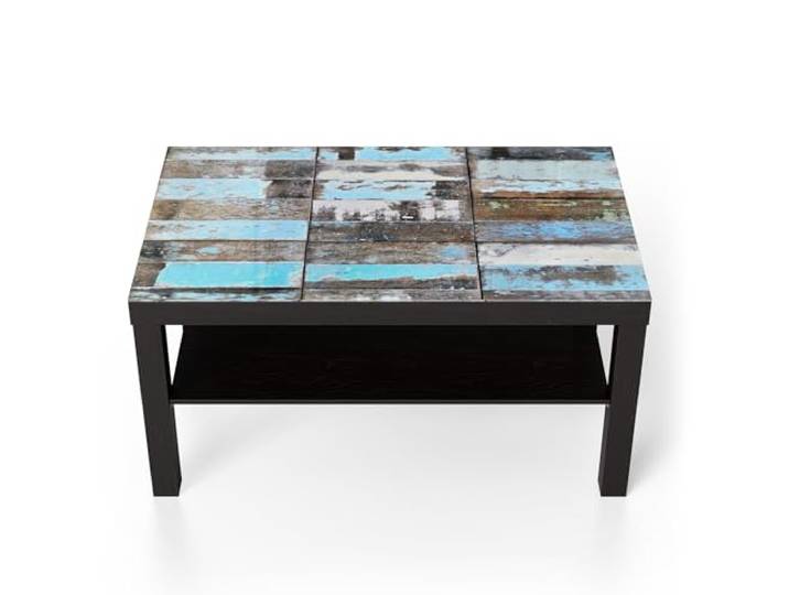 DEQORI Glastisch schwarz groß 90x50 cm Motiv Farbenspiel des Alters ausgefallener Beistelltisch aus Glas Hochglanz Couchtisch fürs Wohnzimmer moderner Couch Tisch mit Design