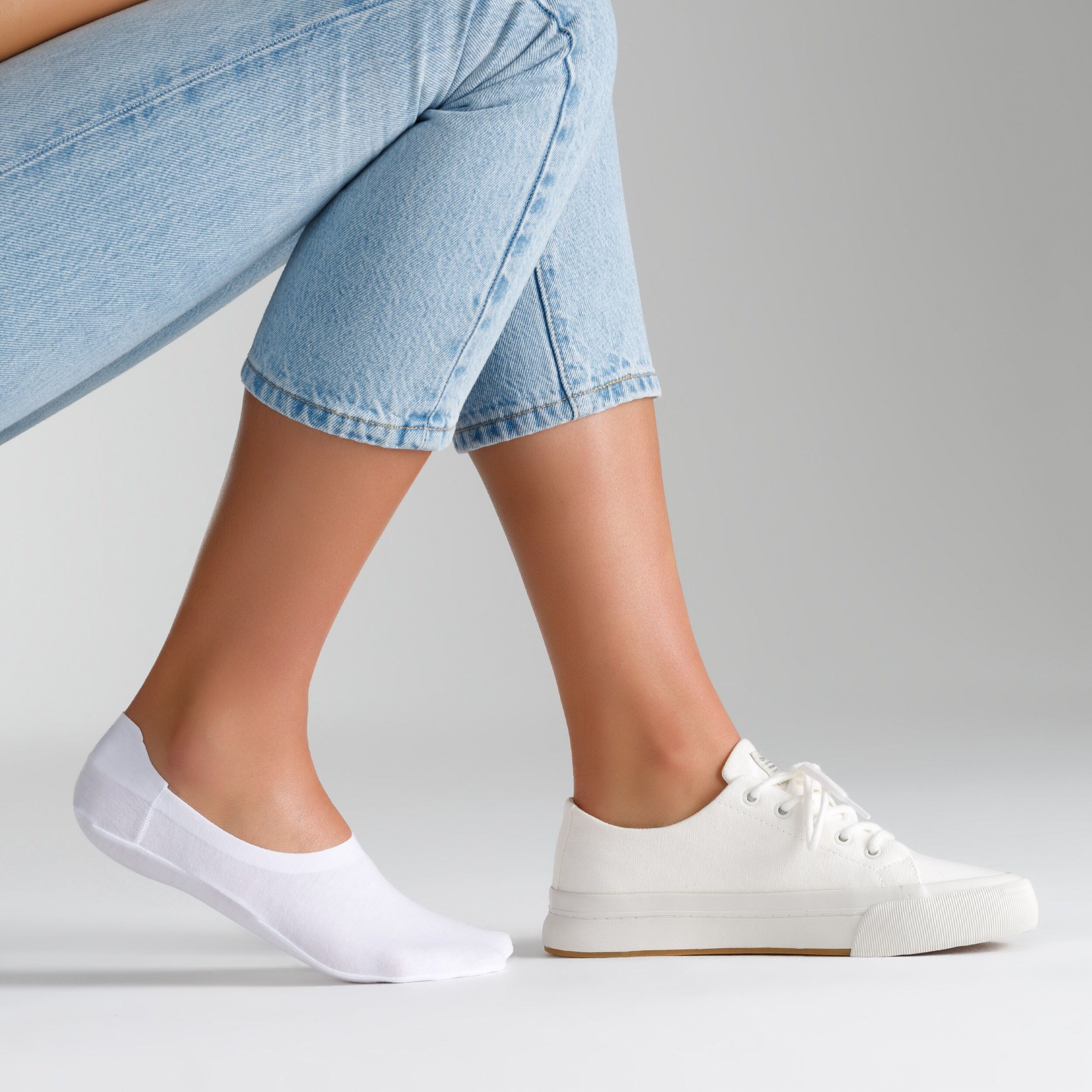 Füsslinge CAMANO "comfort", Damen, Gr. 43-46, weiss (weiß), Baumwollmischung, unifarben, elastisch, Socken Füsslinge, mit Silikonstreifen für sicheren Halt weiß 43-46