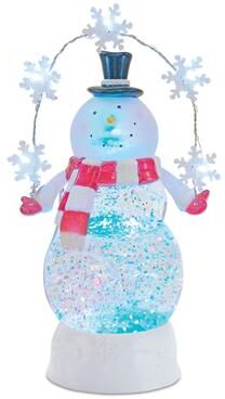 "LED Snowman Snow Globe 9.5""H by Melrose in White (Size ONE SIZE)"