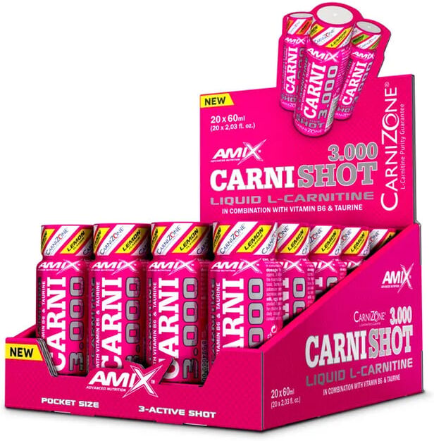 Amix Nutrition CARNISHOT 3000mg 20 Frascos de 60ml Limão