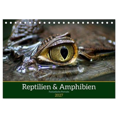 Reptilien & Amphibien Portraits (Tischkalender 2027 DIN A5 quer), CALVENDO Monatskalender
