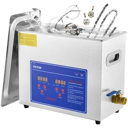 VEVOR Ultraschallreiniger Ultraschall Reiniger 6L Ultrasonic Cleaner Ultraschallreinigungsgerät Edelstahl mit Digitaler Anzeige für Schmuck Brillen und Zähne
