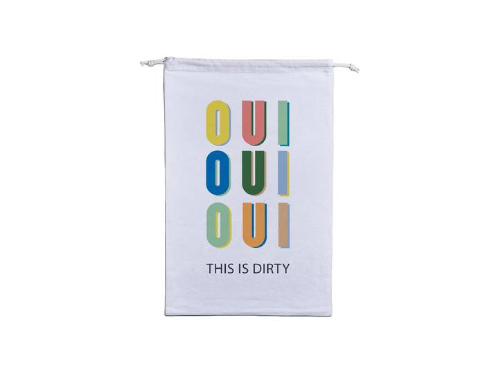 Wäschesack Chic Mic Oui Oui 40 x 60 cm, 20 L , weiss (bunt), 20 l, Wäschesammler, Wäschesack