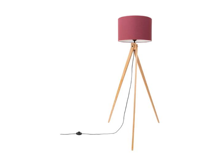 Design Stehlampe Natt Burgunderrot/Naturholz Sollux Lighting