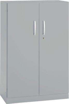Büroschrank, 3OH, abschließbar, mit aufliegenden Türen, B 800 mm, Weißalu