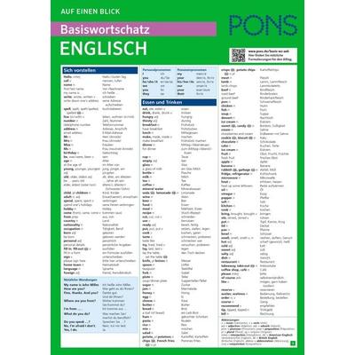 PONS Basiswortschatz auf einen Blick Englisch, Taschenbuch von , PONS Langenscheidt GmbH, 978-3-12-562689-8
