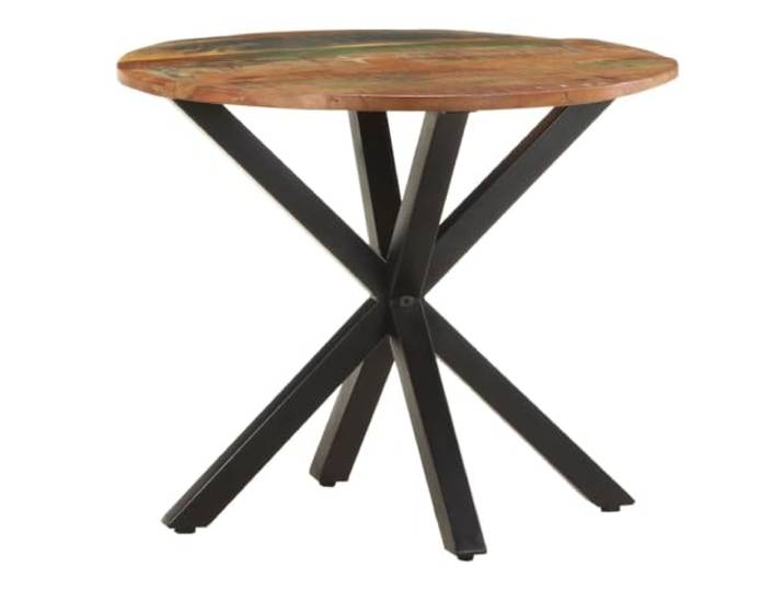 Beistelltisch Aus Altholz Massiv, 68x68x56 cm, Mit Pulverbeschichtetem Handgefertigt, recyceltes Holz, Industrie-Design, robustes Eisengestell, vielseitig nutzbar