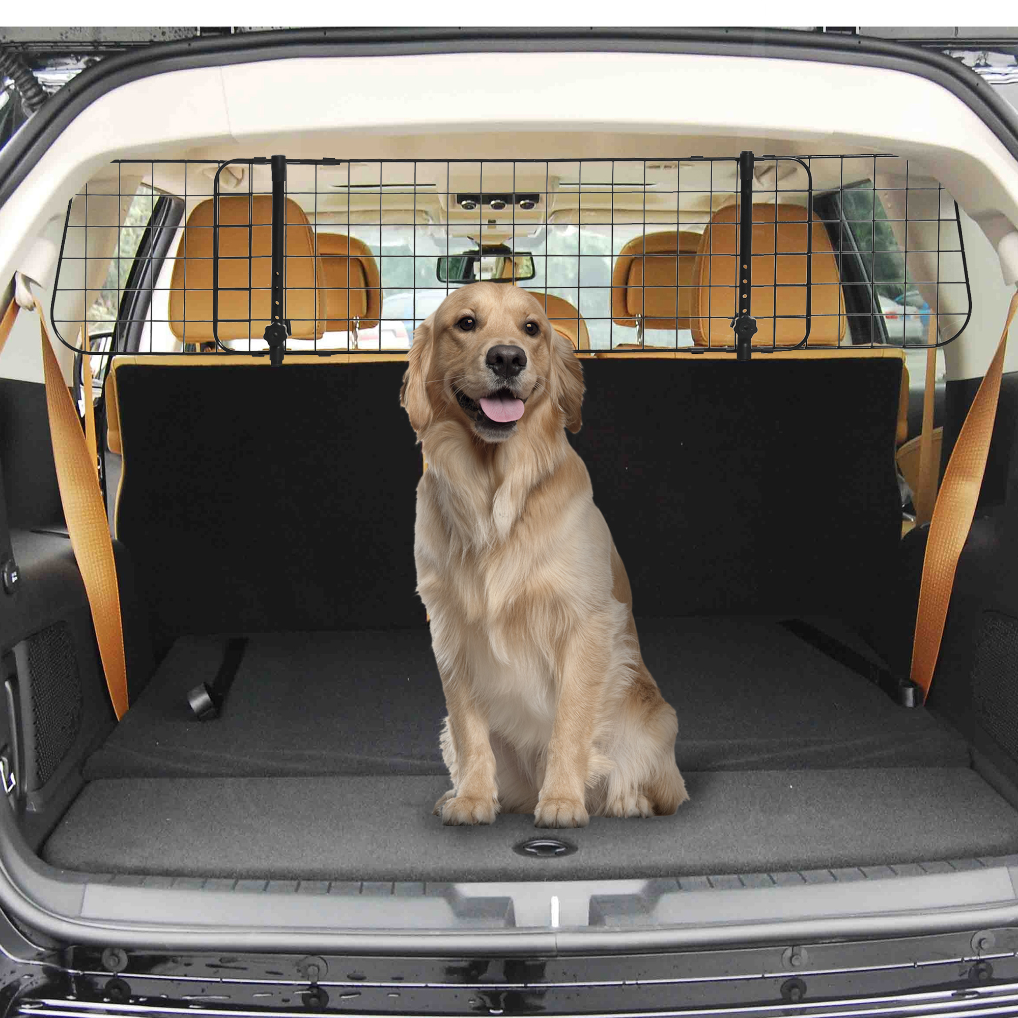 Pawhut Barriera Divisore per Cani Universale per Poggiatesta Macchina Facile da Installare Regolabile 91-152cm Aosom