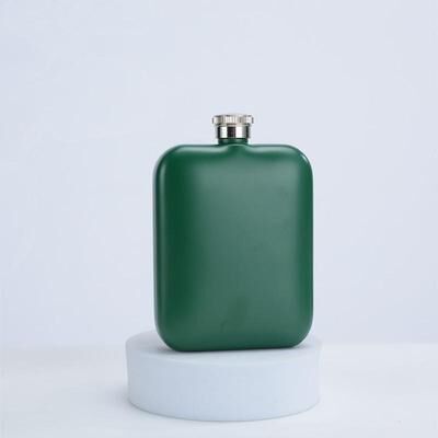 Inspired Deals Portable 6oz Hip Flask For Liquor, Leakproof Stainless Steel Flask With Screw Cap For Whiskey & Spirits green