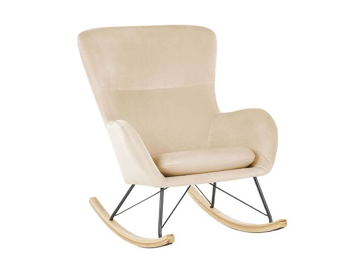 Fauteuil à bascule velours beige