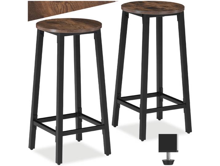 Barhocker Corby - Industrial Holz dunkel, rustikal