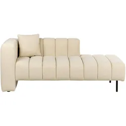 CHAISELONGUE Samtstoff beige linksseitig Lannils