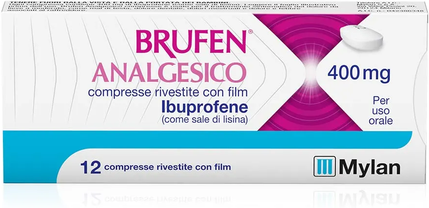 MYLAN SpA Mylan, Brufen Analgesico 400mg Ibuprofene, 12 Compresse
