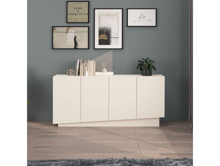 Buffet 4 portes 160 cm effet bois cachemire