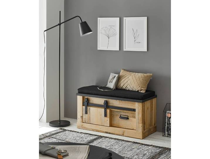 Garderobenbank I 93 x 46 x 43cm Braun/Eiche Dekor