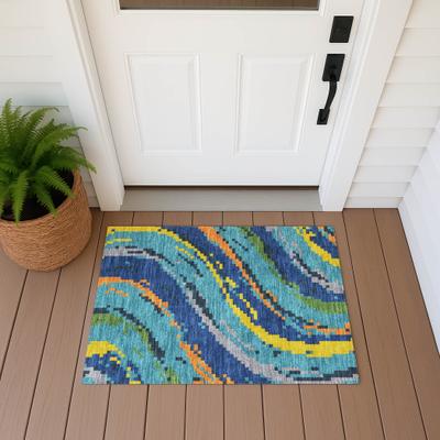 Addison Rugs Machine Washable Indoor/ Outdoor Wave Pixels Chantille Rug