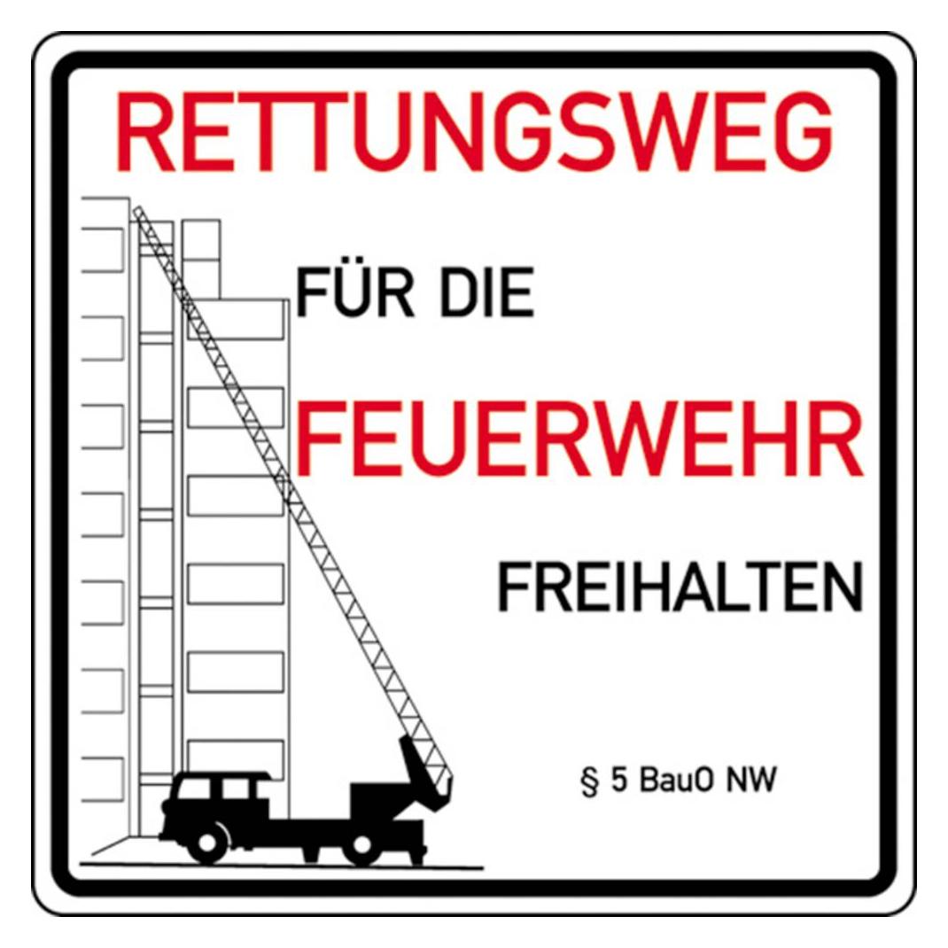 SafetyMarking Hinweisschild Rettungswege freihalten BauO NW (52.2765)