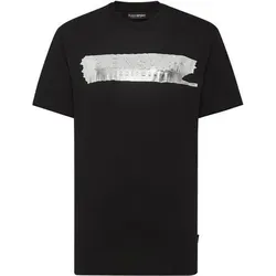 PLEIN SPORT Kurzarm-Rundhals-T-Shirt SILVER BRUSH, Größe XXL in Schwarz 0270