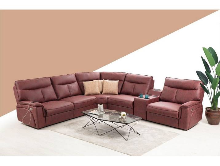 Xlmoebel Ecksofa Luxuriöses rotes Sofa mit modernem Design und hohem Komfort, Ecksofa, Hergestellt in Europa
