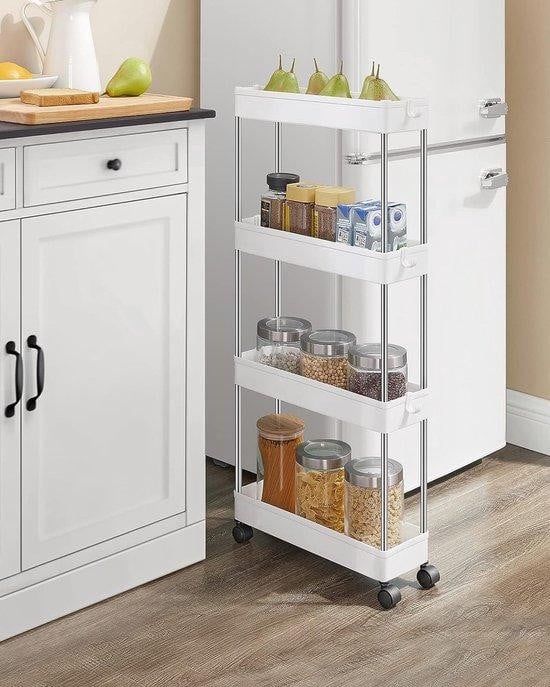 Famanu multifunctionele opbergtrolley met wielen voor keuken, kantoor of badkamer