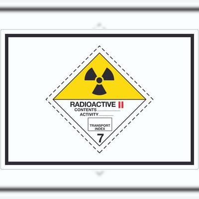 HB-Druck Aufkleber radioaktive Stoffe Symbol Radioactive II-GELB A2 (420x594mm)