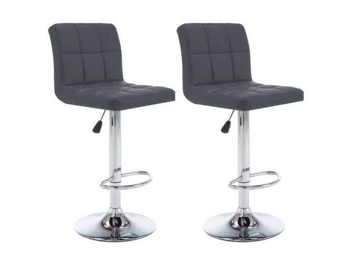 2 PCS Chaises haute Gris - Magnifique Tabourets de bar Classique pour Cuisine Café gris similicuir 7352