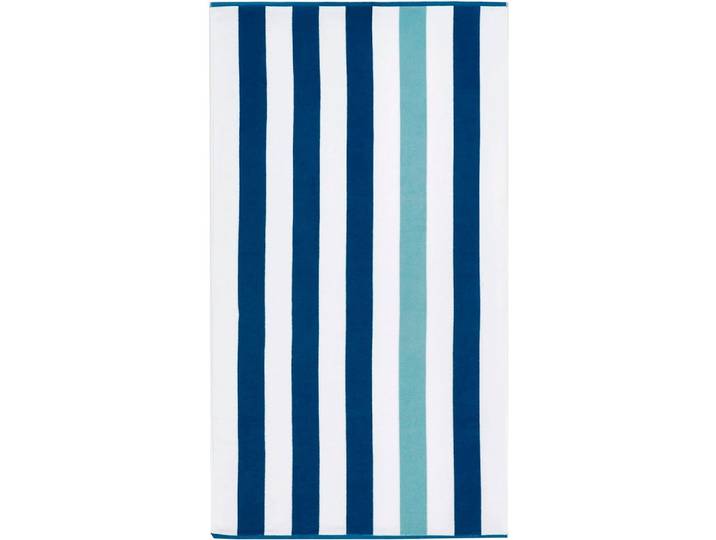 Strandtuch EGERIA BEACH CABANA STRIPE , blau (capri), B:90cm L:180cm, Frottiervelours, Obermaterial: 100% Baumwolle, Handtücher, Strandtuch, 90x180 cm