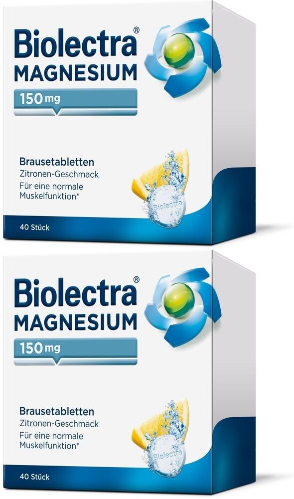 Biolectra Magnesium 150 mg Zitrone Brausetabletten 2x 2x40 St