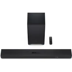 Sharp Speakers HT-SBW53121(BK) Q 3.1.2 Dolby Atmos/ DTS:X Soundbar with Wireless Subwoofer, Black (182 W, 3.1.2 Kanal), Soundbar, Silber, Schwarz