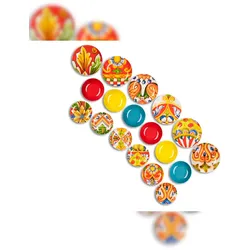 Excelsa Geschirrset 18-Teiliges Caltagirone Porzellan Bunt