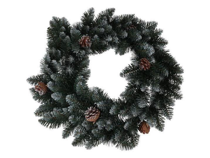 Home Styling Collection Weihnachtskranz Selbstschmücken 60 cm, Grün, Kunststoff, 10 cm, Dekoration, Weihnachtsdekoration, Adventskränze