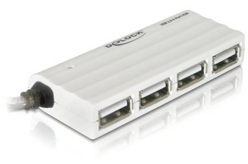 Delock 87445 USB-Hub 4 Port USB-A USB 2.0 480 MBit/s Weiß 87445