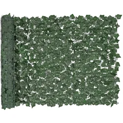 VEVOR Sichtschutzzaun Efeu, 99x249cm, künstlicher grüner Wandschirm, grüner Efeuzaun mit verstärkter Verbindung, künstliche Hecken mit Weinblättern, Dekoration für Garten, Hof, Balkon, Terrassendeko