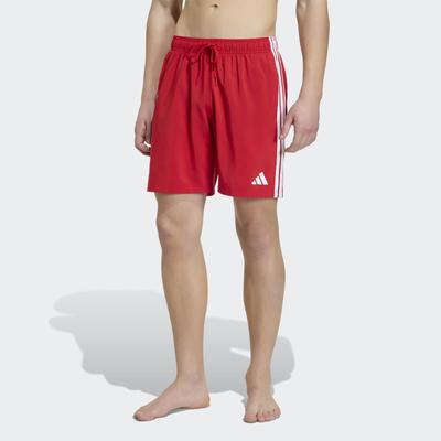 Badeshorts ADIDAS PERFORMANCE "3S SH 8IN", Herren, Gr. M, N-Gr, rot (better scarlet, weiß), Obermaterial: 100% Polyester, Badehosen Badeshorts