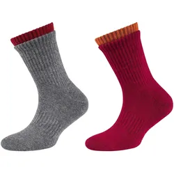2er Pack s.Oliver Originals Rib Crew Socken Kinder 3780 - biking red 27-30