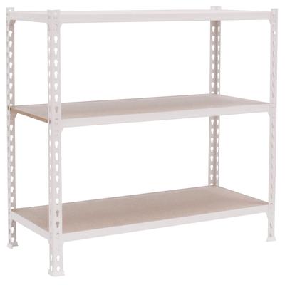 SimonRack Schwerlastregal 900x800x500 mm, 3 Ebenen, Holzböden, 150 kg Tragkraft pro Ebene, Weiss - Maderclick