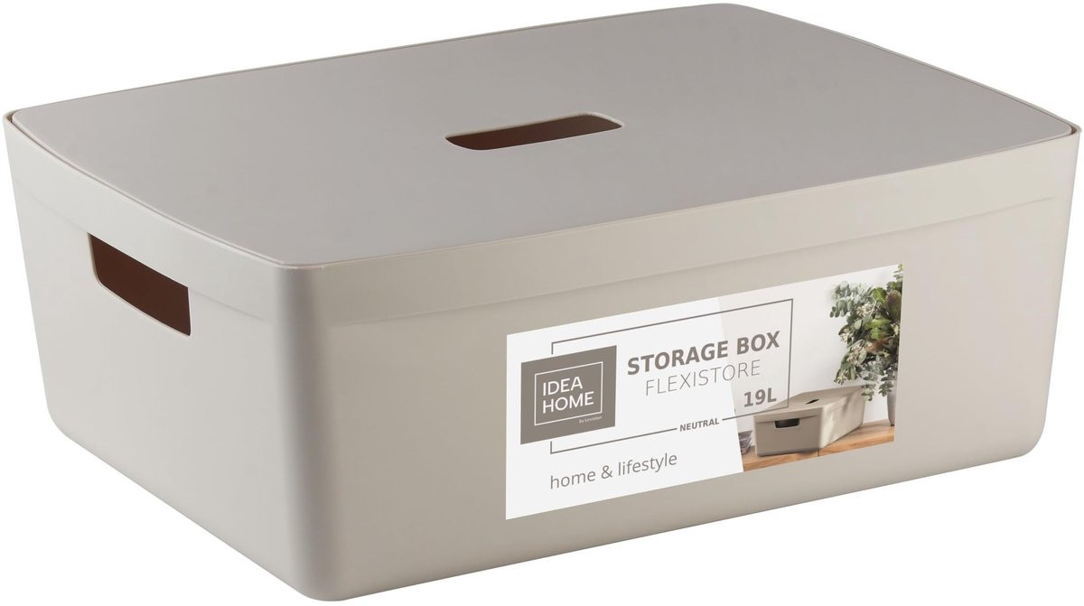 Dailygoods Dailygoody Opbergdoos met deksel - Multifunctionele kunststof organizer voor badkamer of hobby - 19 liter