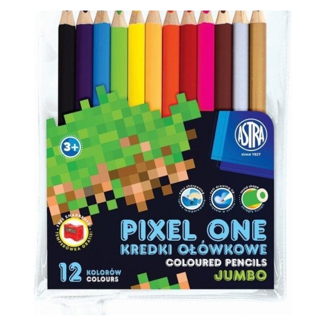 Astra Buntstifte Pixel One 12pcs Jumbo mit Bleistiftspitzer (12x) (430882)