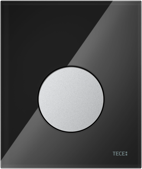 TECEloop Urinal 9242655 verre noir, bouton chrome mat