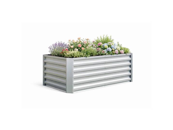 Hochbeet, Silberfarben, Metall, 332 l, 120x57x60 cm, Gartenzubehör, Hochbeet