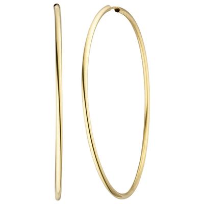 Paar Creolen JOBO, gelb (gelbgold 585), Ohrringe, Damen, 57,7mm, Gelbgold 585, 585 Gold 57 mm