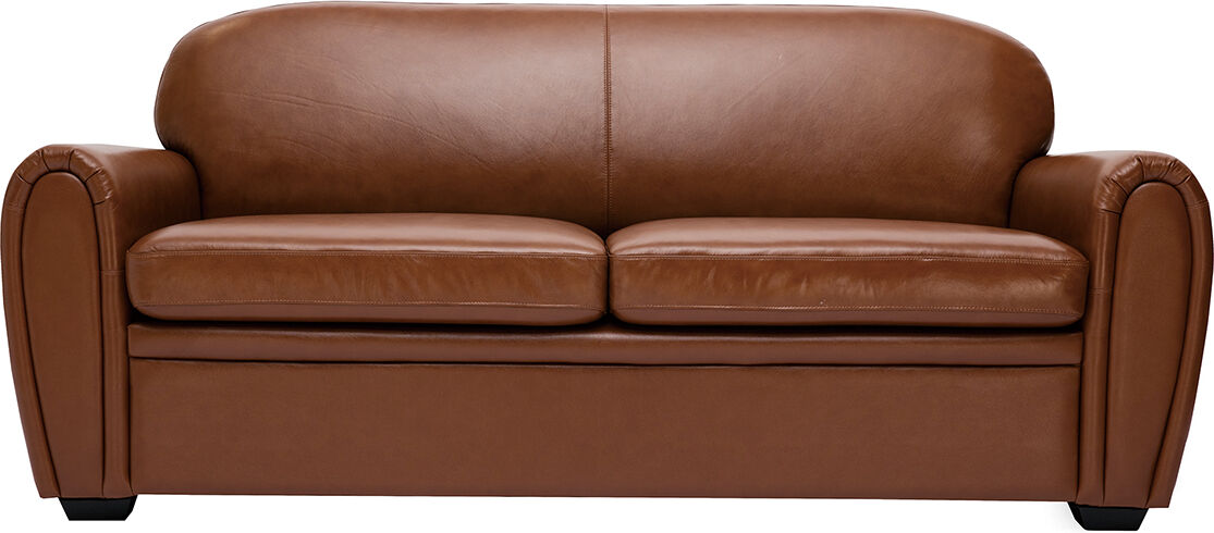 Miliboo Schlafsofa aus braunem Leder 3-Sitzer CLUB