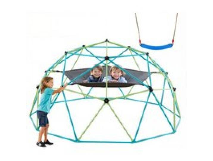 VEVOR Kletterkuppel geometrisches Klettergerüst (305 cm breit) mit Schaukel & Hängematte, 453 kg belastbares Klettergerüst, Klettergerät für Kinder von 3 bis 10 Jahren Gartenspielzeug Spielplatz
