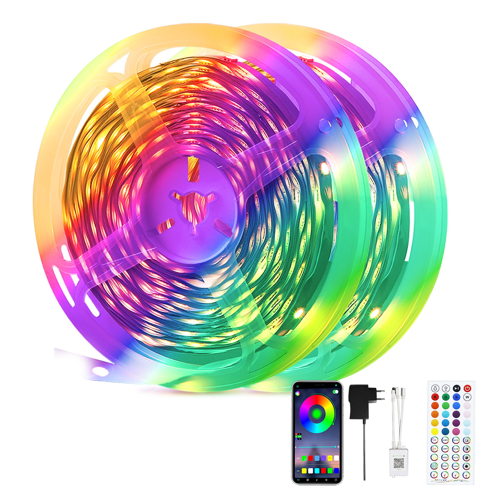 ZMH LED-strip RGB-verlichting, 30 meter, slim dimbaar met afstandsbediening en muziek synchronisatie voor gaming en decoratie